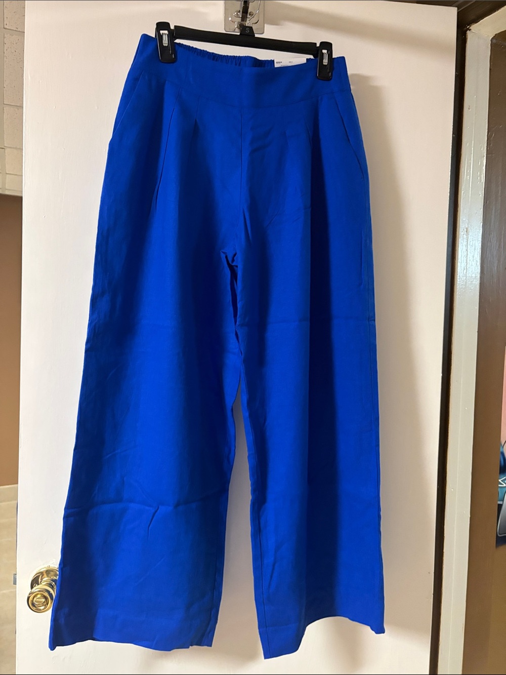 NWT Nine West wide leg linen pants size small in gage blue.